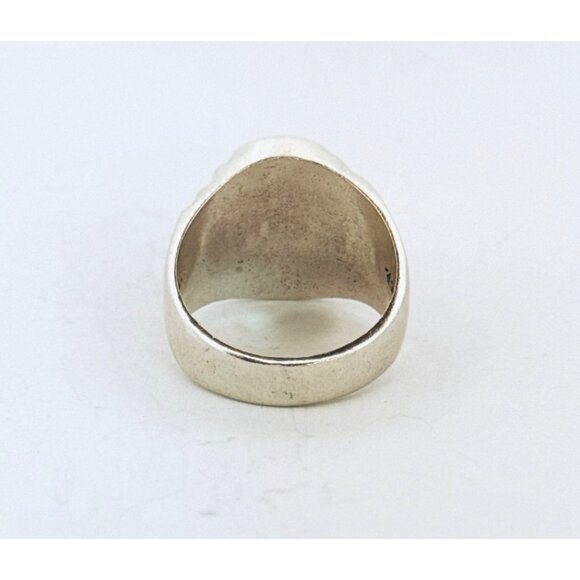 Vintage Mexico 925 Sterling Silver Malachite Men's Ring Size 11.5, 20.8g - Picture 3 of 9